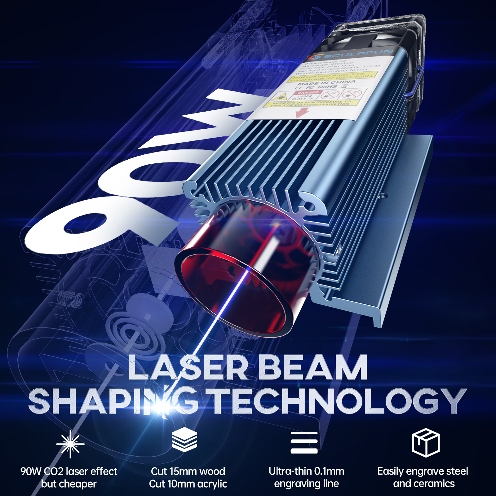Sculpfun S9 Laser Engraver Mod - đánh giá và giá Metal Laser Cutter Head