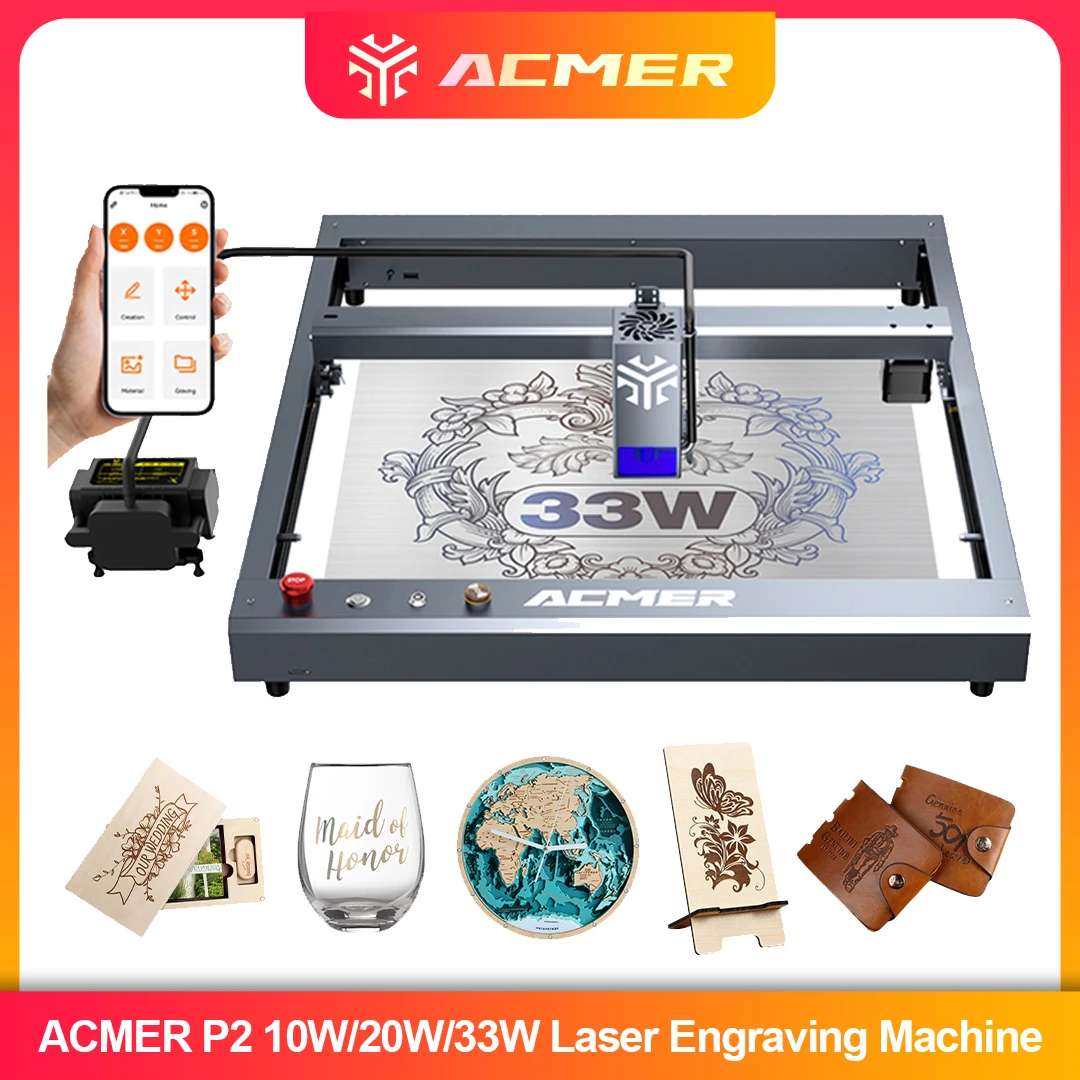 ACMER P2 Laser Engraver 33W 20 - đánh giá và giá Industrial Laser Marking Machine